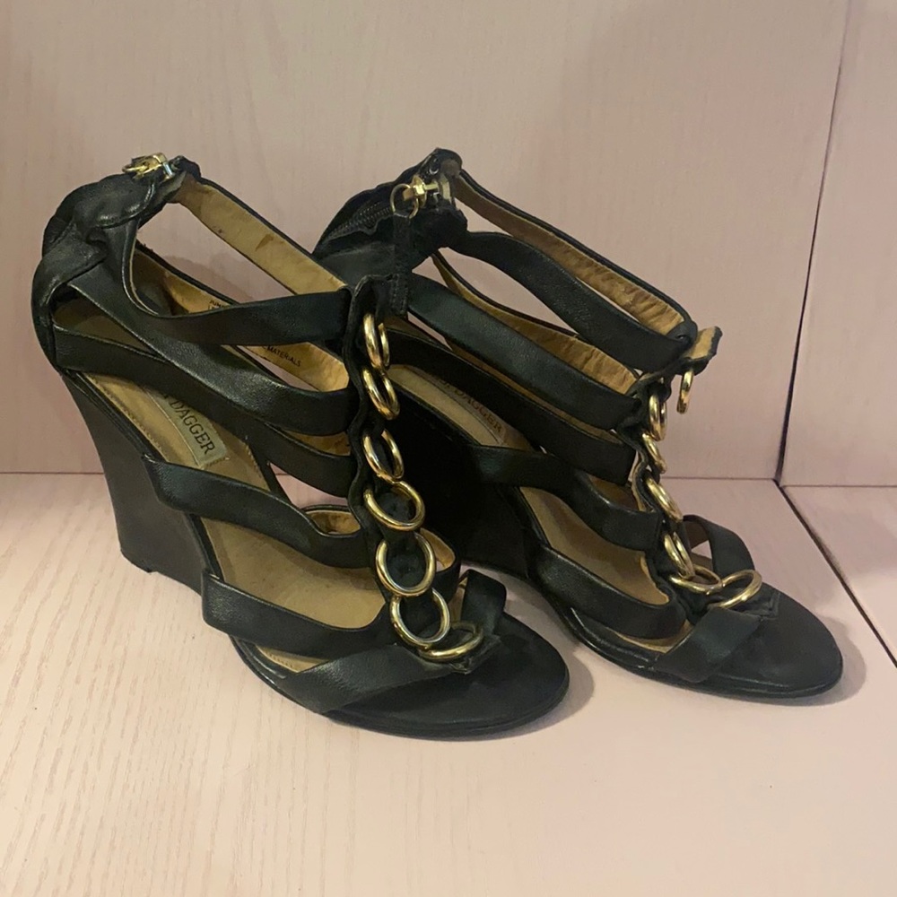 100MM Kelsi Dagger caged wedges with gold hardware